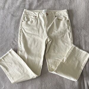 1822 Denim Cream Straight-Leg High-Rise Jeans